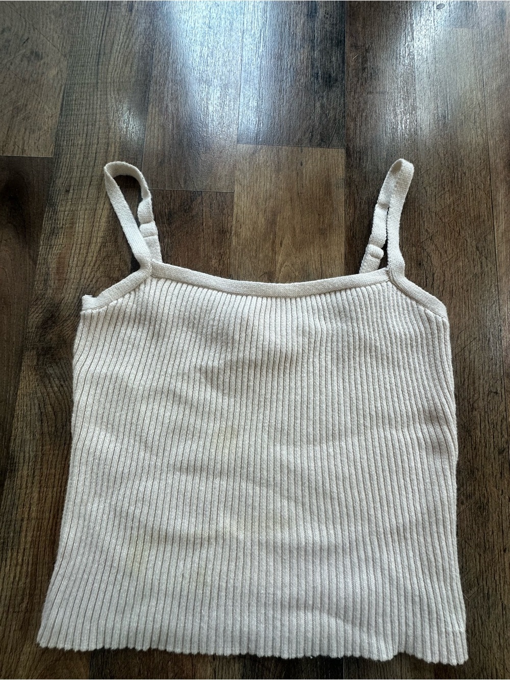Astr Ribbed Cream Camisole Tank Top